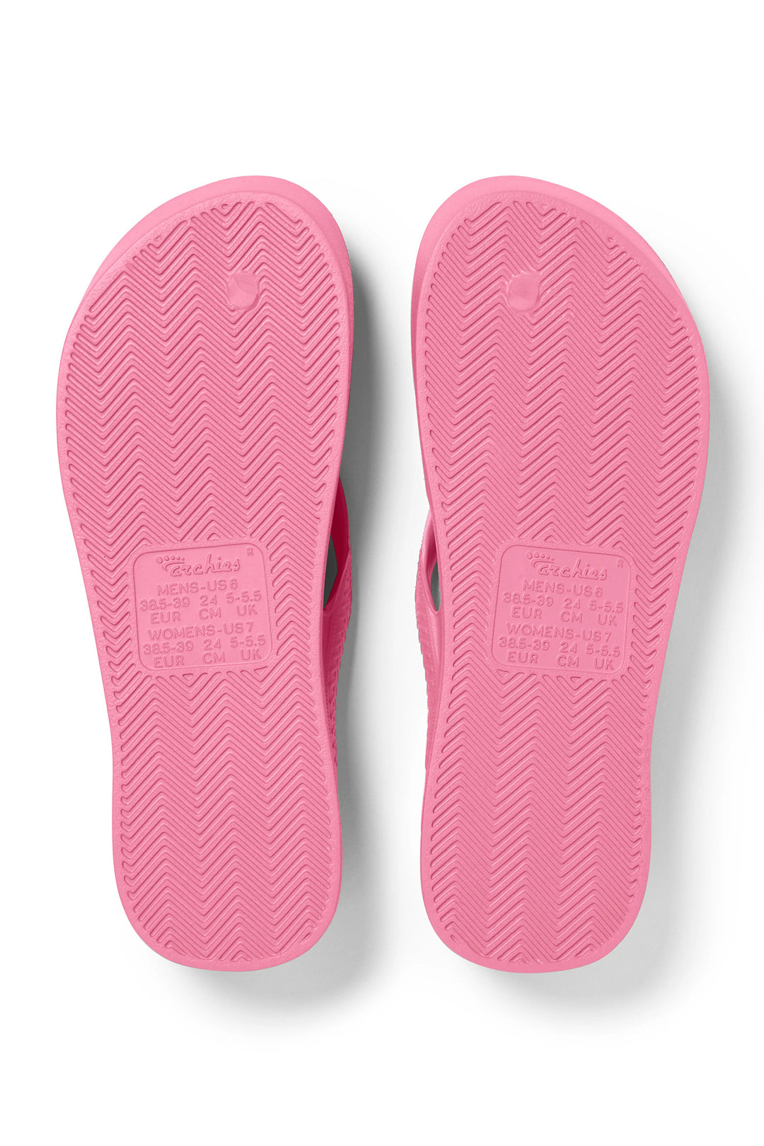 Archies arch support flip flops in hot pink at Shirley Allum