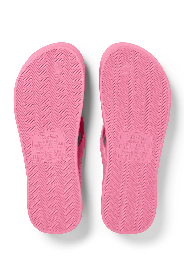Archies arch support flip flops in hot pink at Shirley Allum