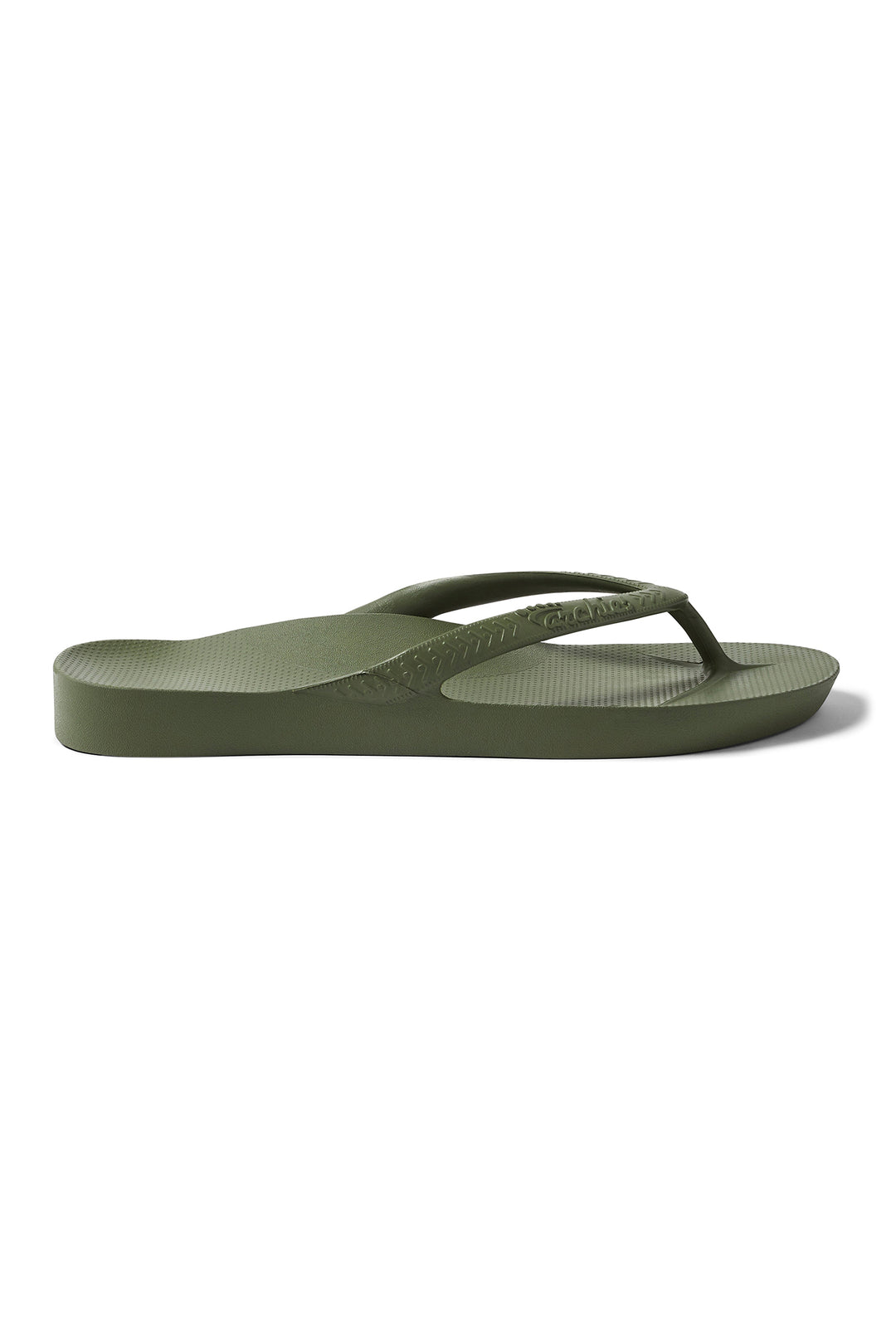 Archies Arch Support Flip Flops Khaki, side view