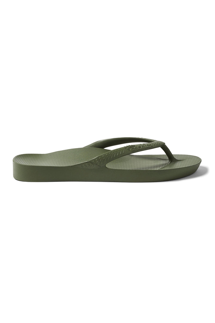 Archies Arch Support Flip Flops Khaki, side view