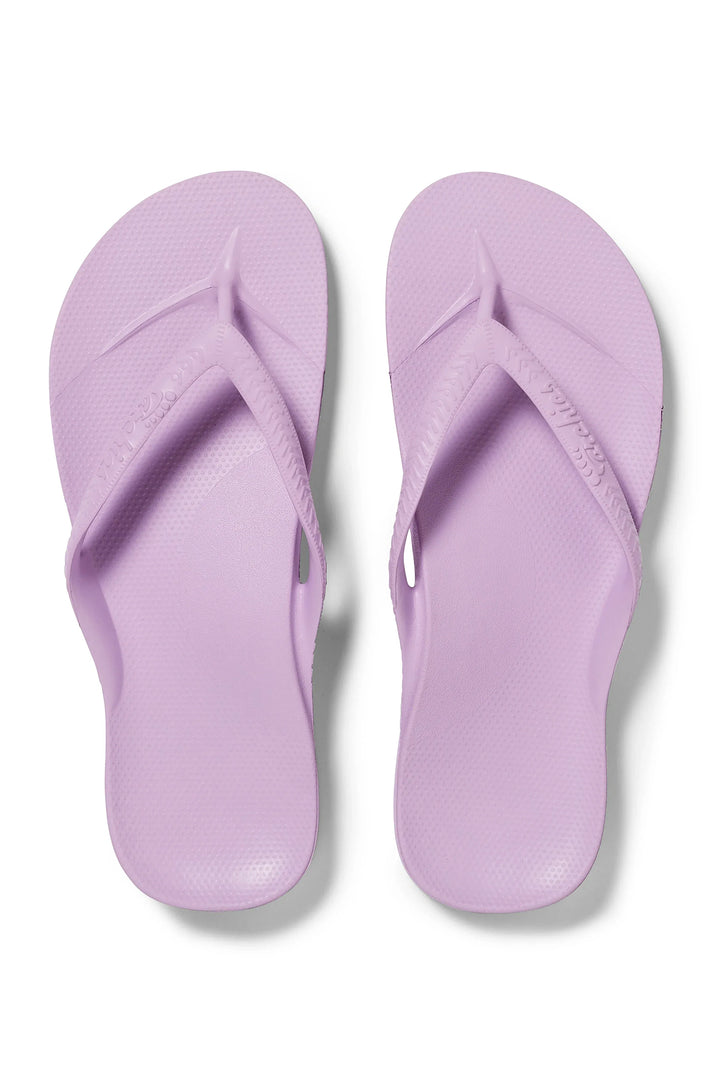 Archies arch support flip flops in lilac at Shirley Allum