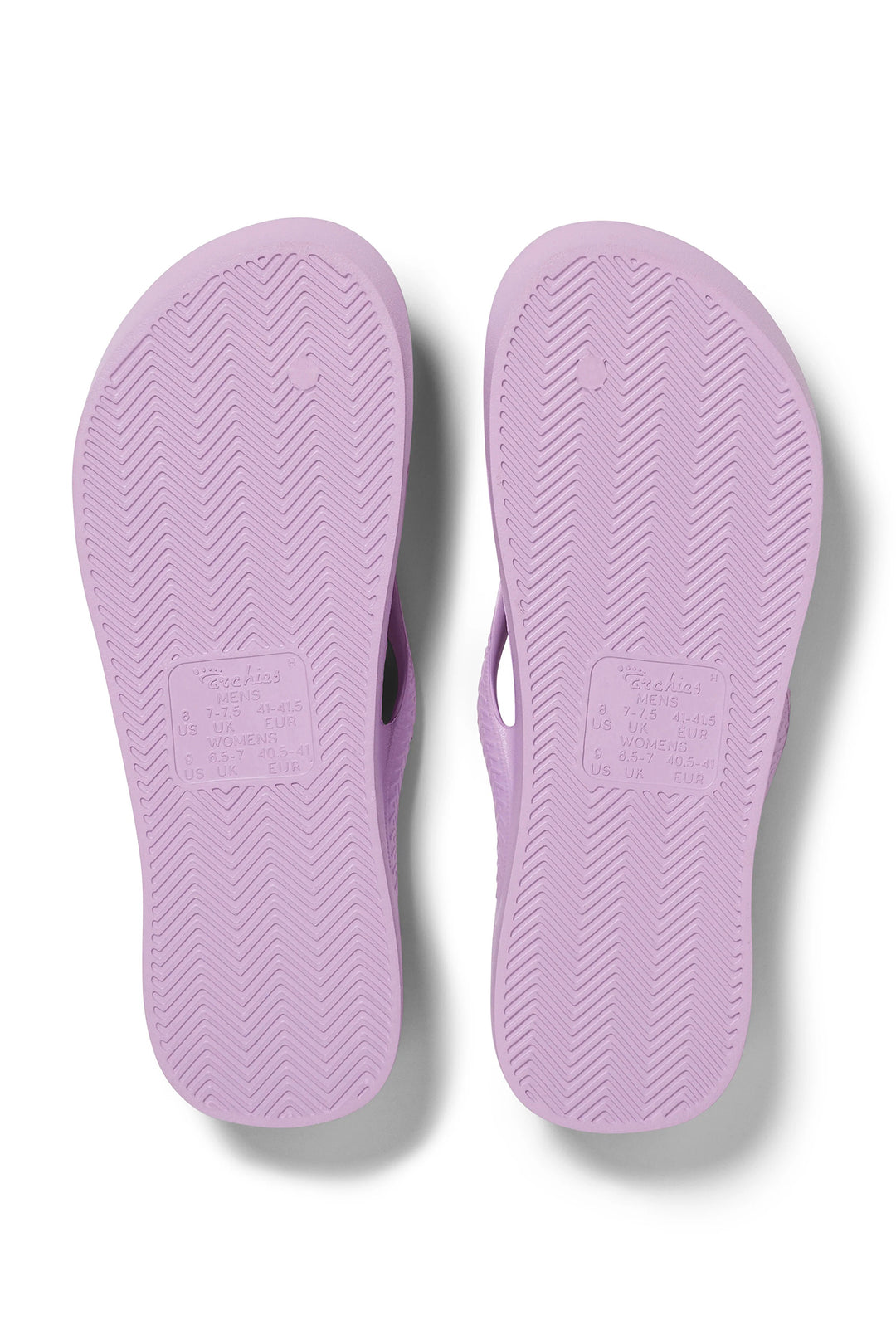 Archies arch support flip flops in lilac at Shirley Allum