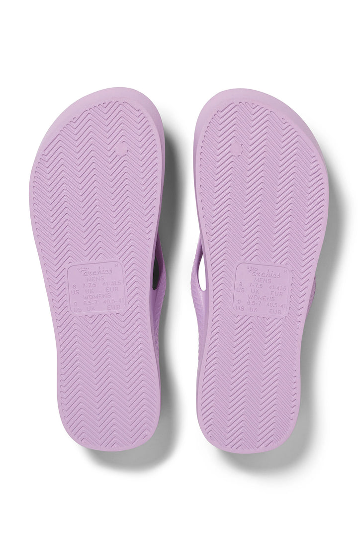 Archies arch support flip flops in lilac at Shirley Allum