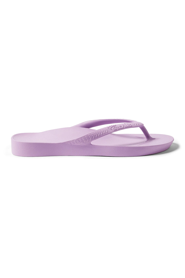 Archies arch support flip flops in lilac at Shirley Allum