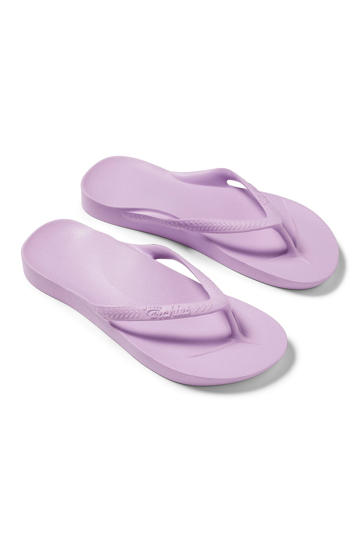 Archies arch support flip flops in lilac at Shirley Allum