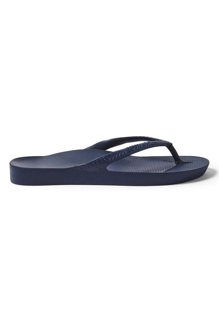 Archies arch support flip flops in navy at Shirley Allum
