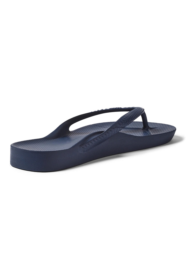 Archies arch support flip flops in navy at Shirley Allum
