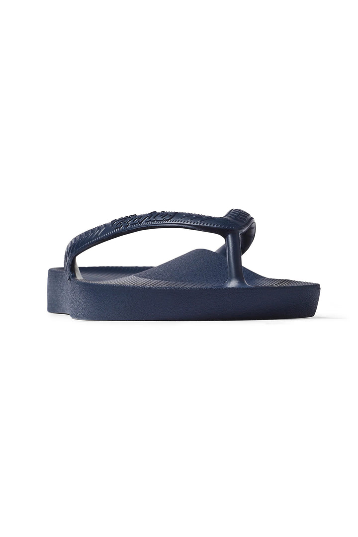 Archies arch support flip flops in navy at Shirley Allum
