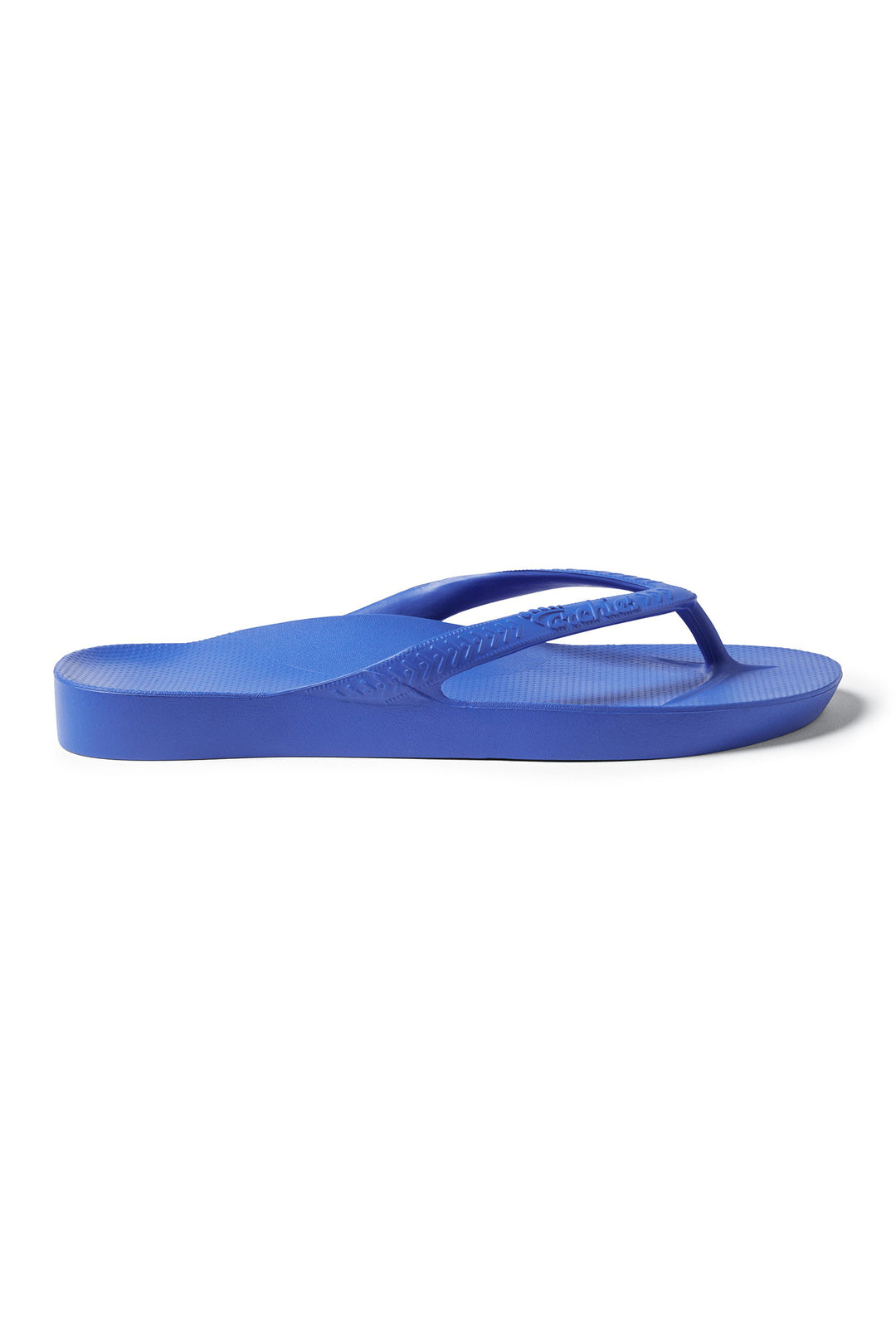 Archies Arch Support Flip Flops Royal Blue, outer side view