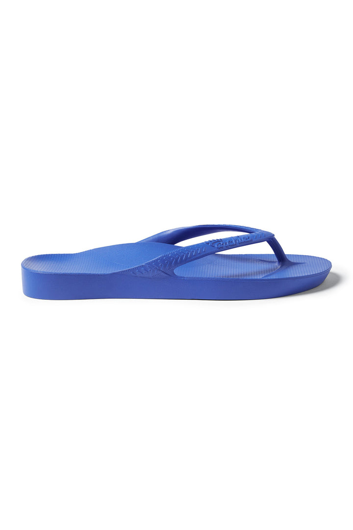 Archies Arch Support Flip Flops Royal Blue, outer side view