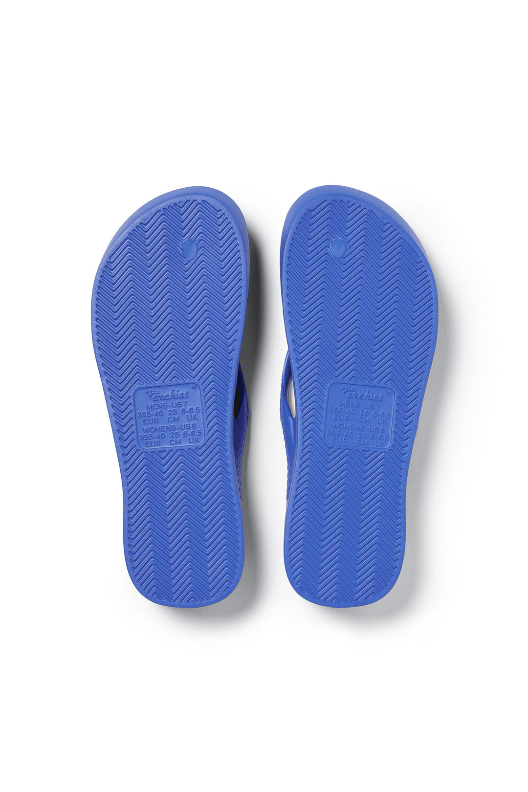 Archies Arch Support Flip Flops Royal Blue, grip sole