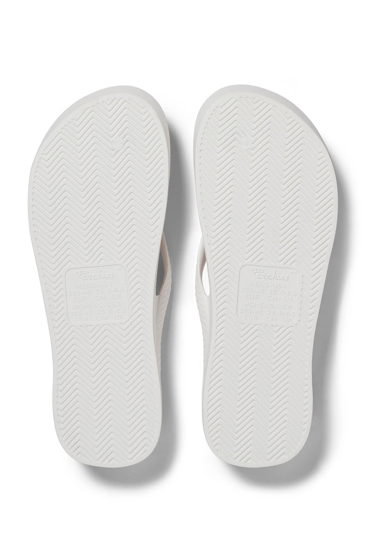 Archies arch support flip flops in white at Shirley Allum