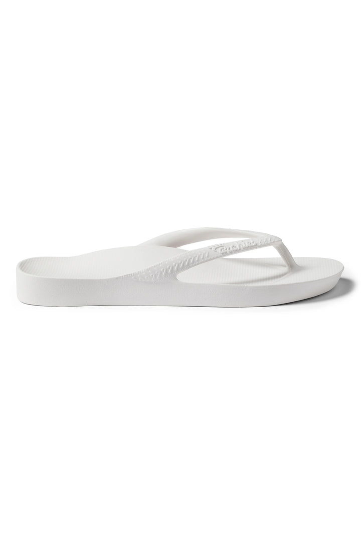 Archies arch support flip flops in white at Shirley Allum