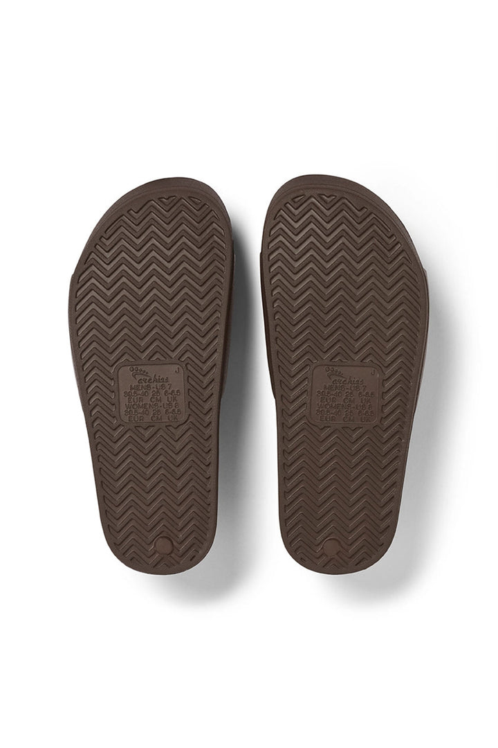 Archies Arch Support Slides Brown, grip sole