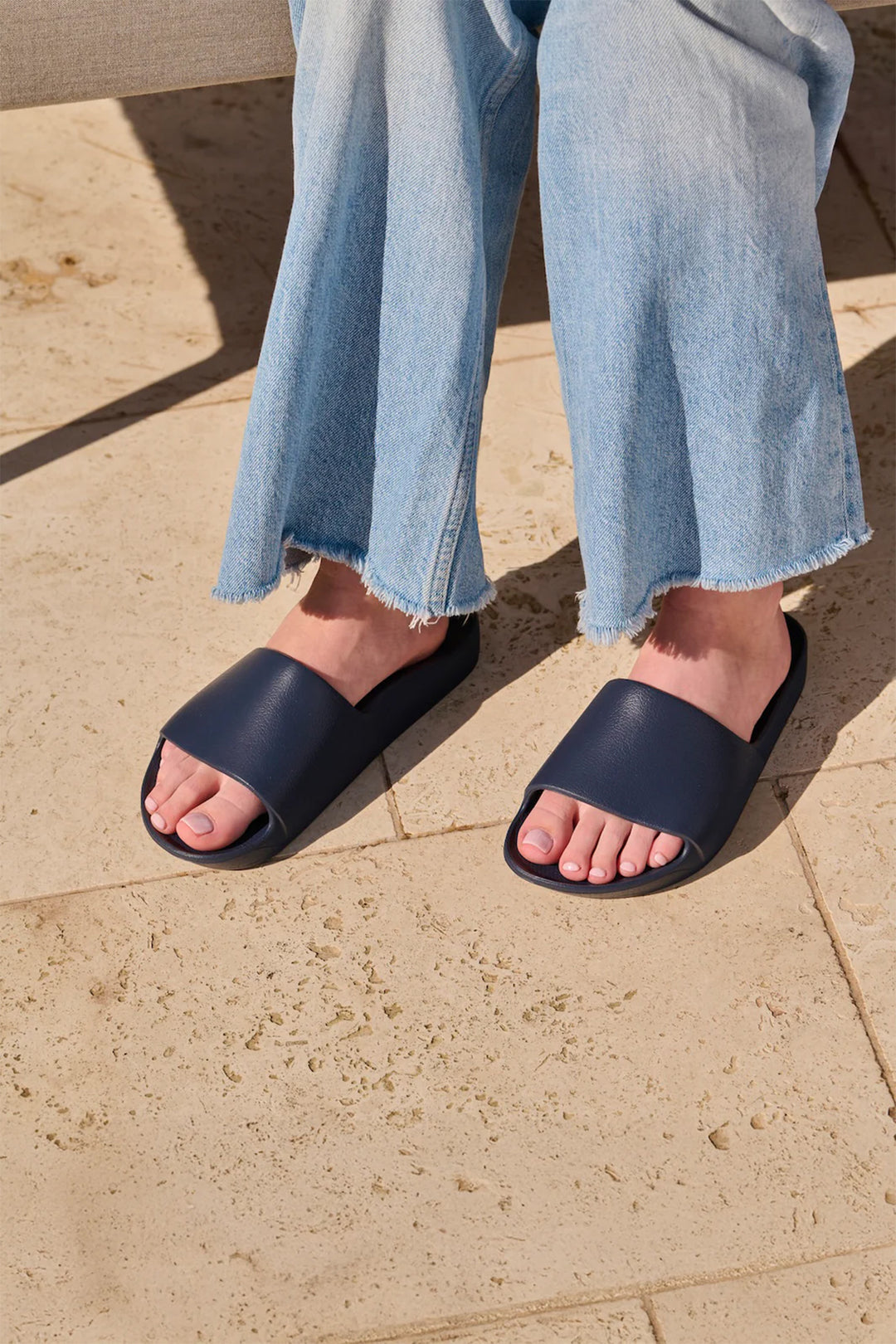 Archies arch support slides in navy at Shirley Allum