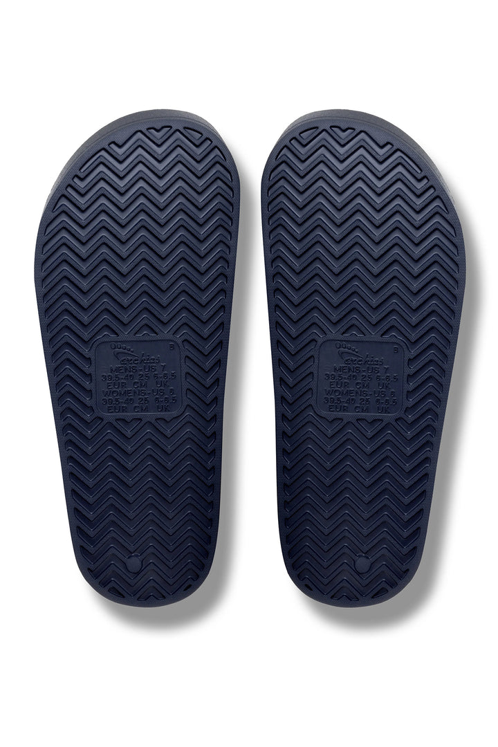 Archies arch support slides in navy at Shirley Allum