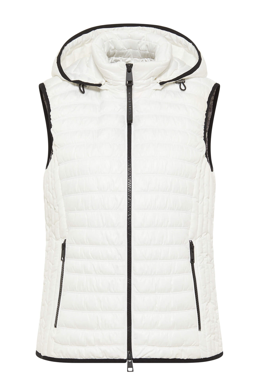 Barbara Lebek 31260032 Off White Padded Gilet With Hood - Shirley Allum Boutique