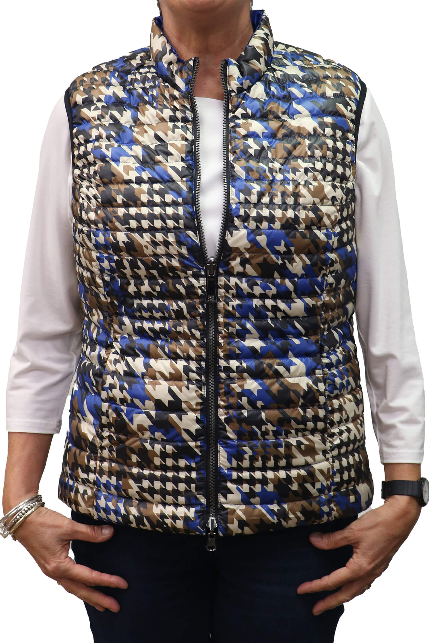 Barbara Lebek 45050032 Blue Reversible Print Padded Gilet
