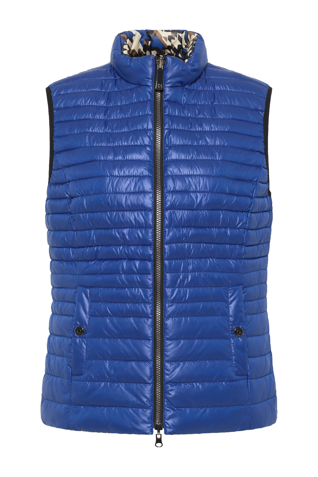 Barbara Lebek 45050032 Blue Reversible Print Padded Gilet - Shirley Allum Boutique