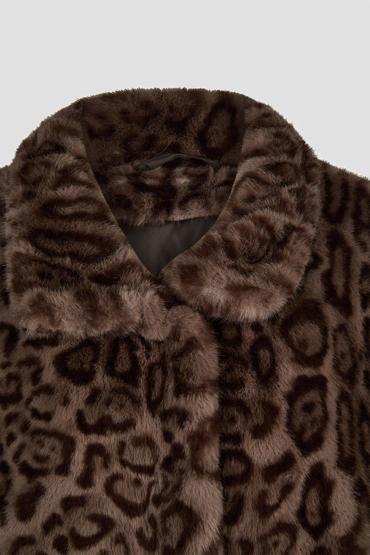 Barbara Lebek Bengal Brown Fake Fur Jacket 10240062