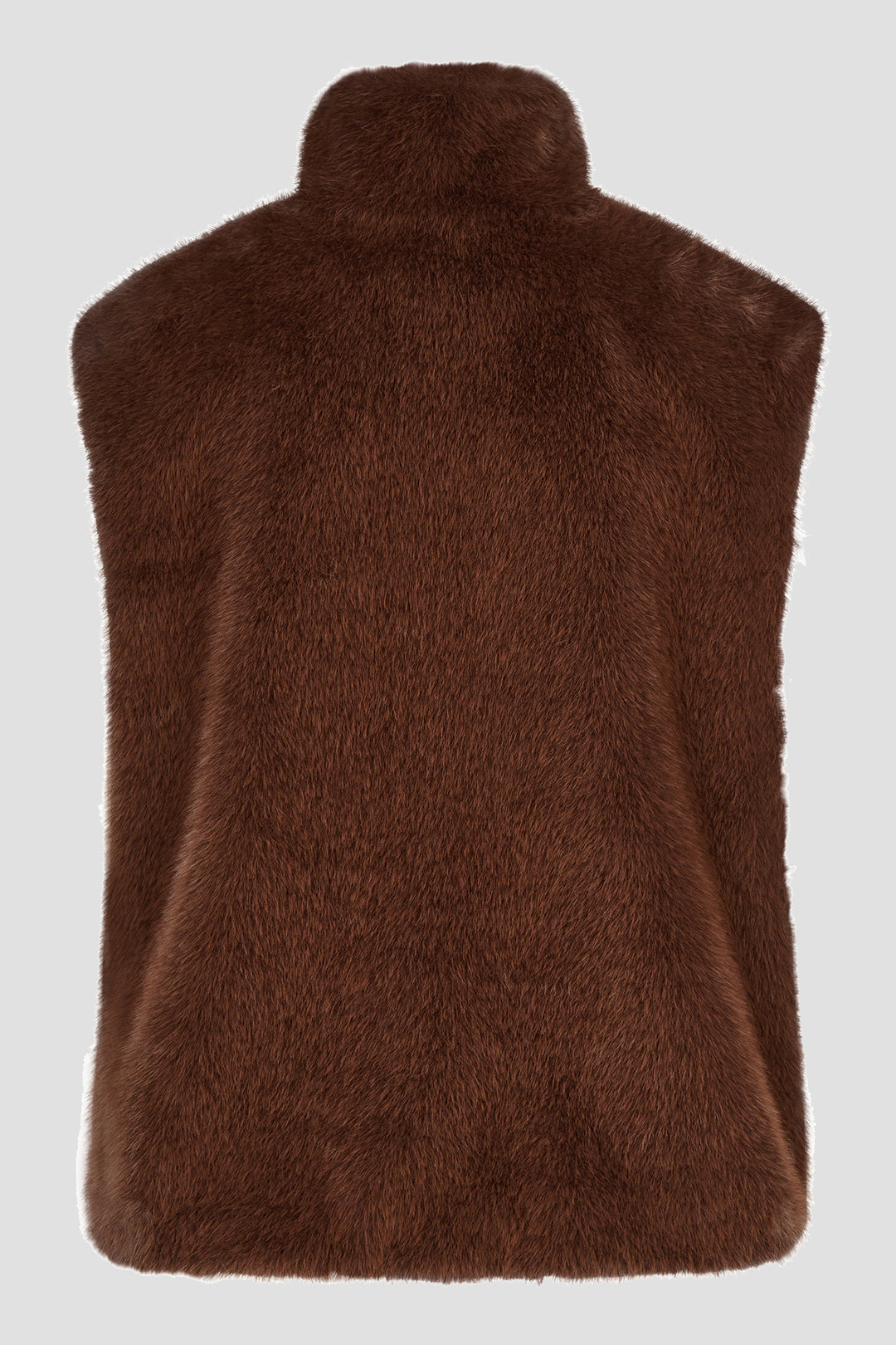 Barbara Lebek Chocolate Brown Faux Fur Gilet 15395062