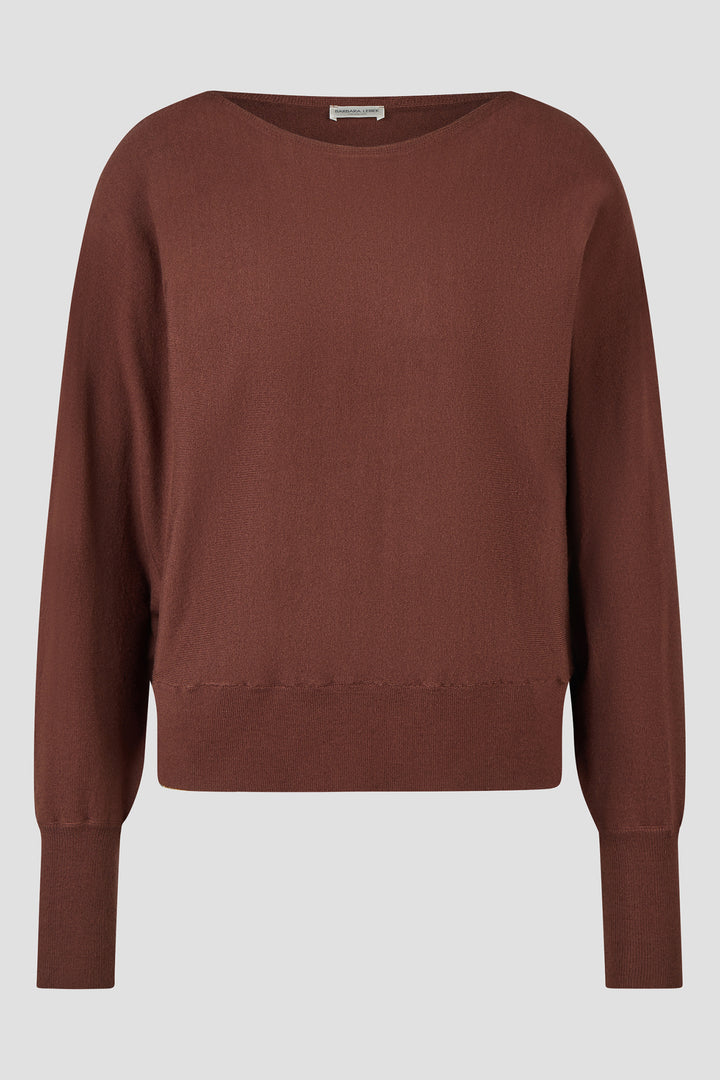 Barbara Lebek Chocolate Brown Wide Neck Jumper 15755062