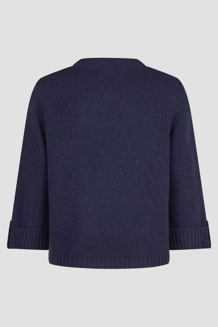 Barbara Lebek Navy Knit Jacket 15785062