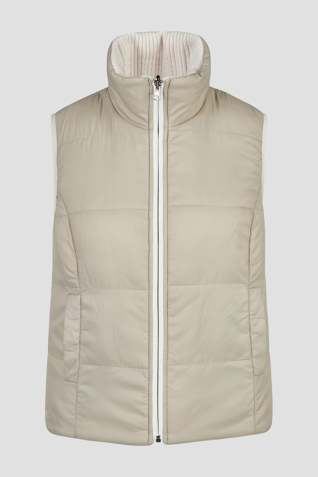 Barbara Lebek Panna Cotta Cream Cable Knit Reversible Gilet 15822062