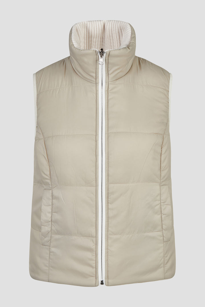 Barbara Lebek Panna Cotta Cream Cable Knit Reversible Gilet 15822062