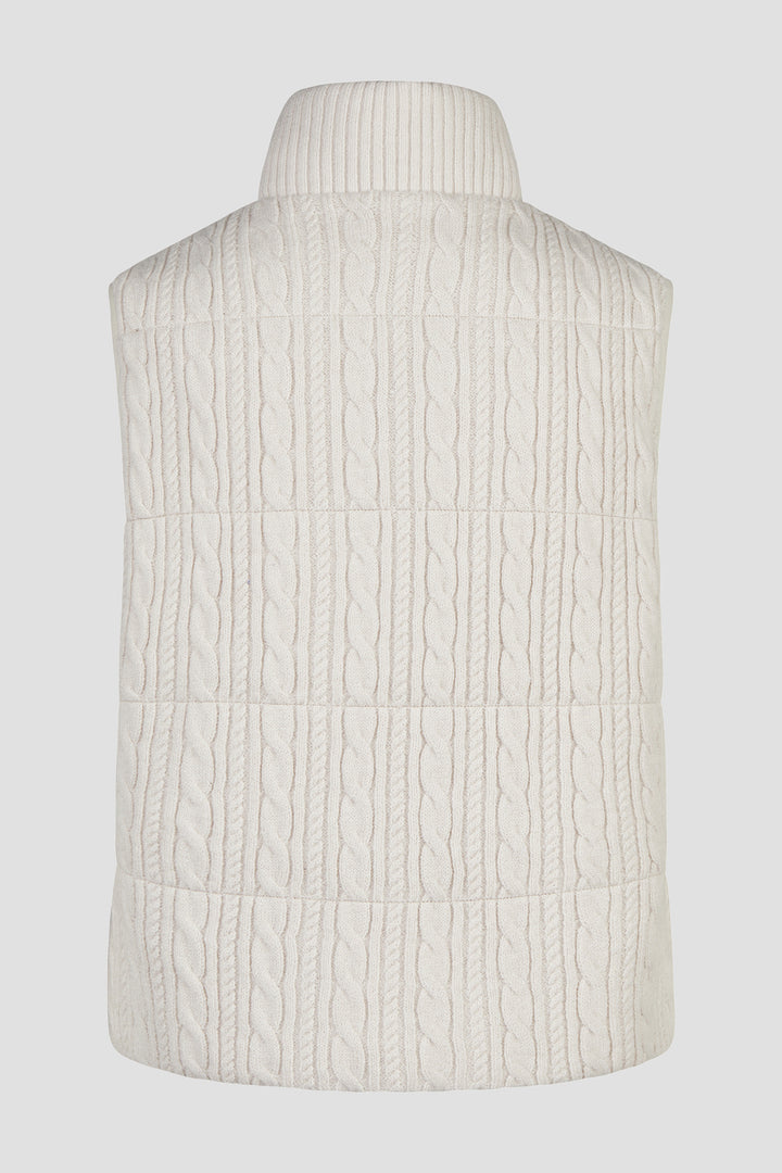 Barbara Lebek Panna Cotta Cream Cable Knit Reversible Gilet 15822062