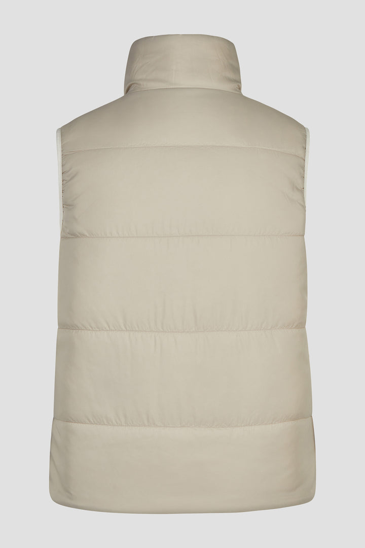 Barbara Lebek Panna Cotta Cream Cable Knit Reversible Gilet 15822062