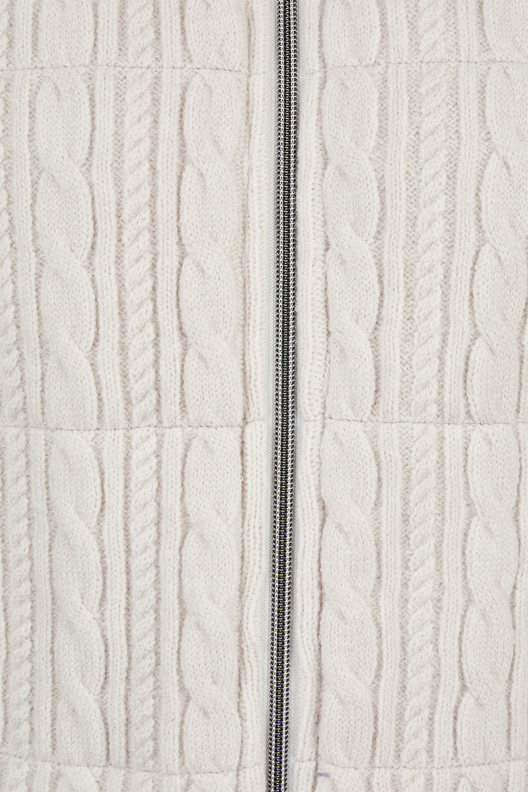 Barbara Lebek Panna Cotta Cream Cable Knit Reversible Gilet 15822062
