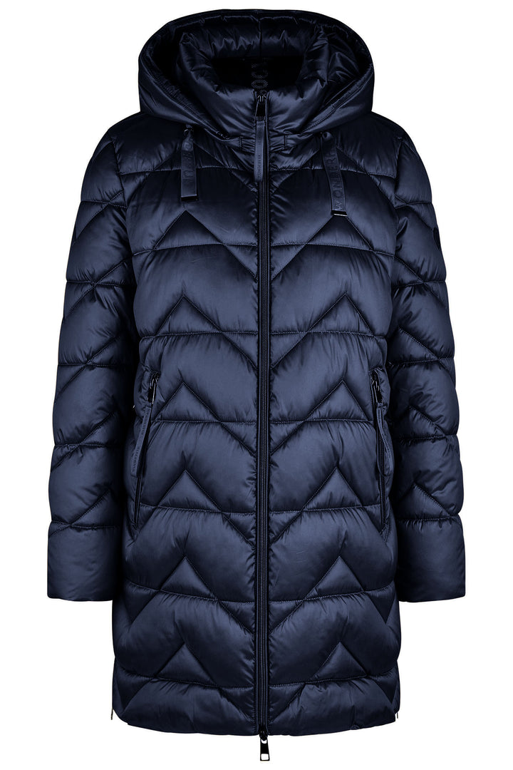 Barbara Lebek Shortcoat Navy Down Free With Hood 10450042 850 - Shirley Allum Boutique