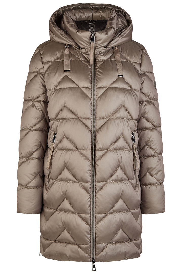 Barbara Lebek Shortcoat Taupe Down Free With Hood 10450042 305 - Shirley Allum Boutique