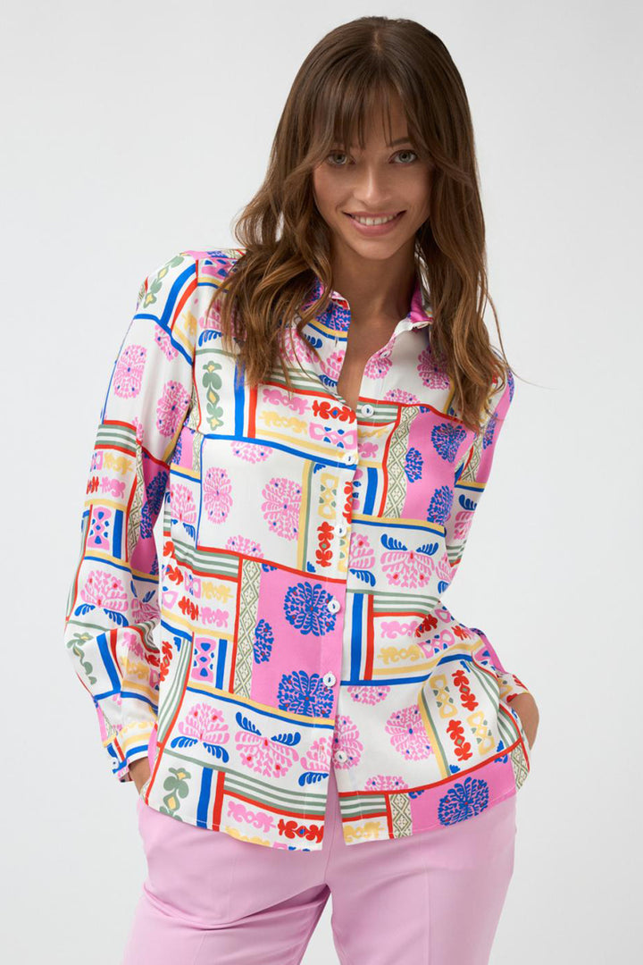 Bariloche Shirt Berino Natural Pink Print 3793668 - Shirley Allum Boutique