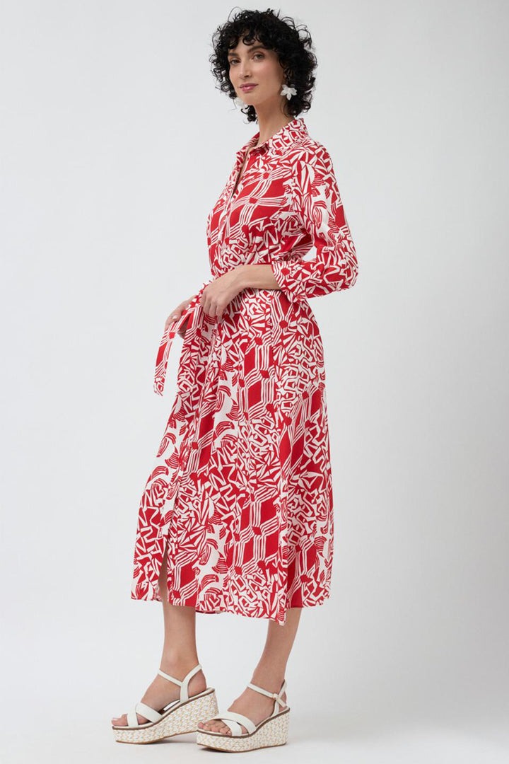 Bariloche Shirt Dress Ibiza Red Print - Shirley Allum Boutique