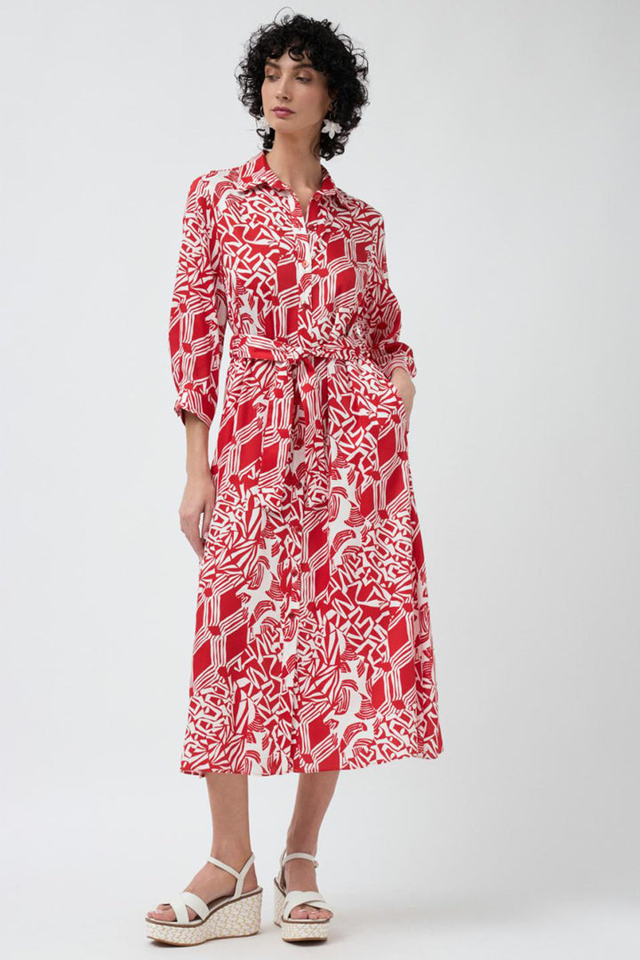 Bariloche Shirt Dress Ibiza Red Print - Shirley Allum Boutique