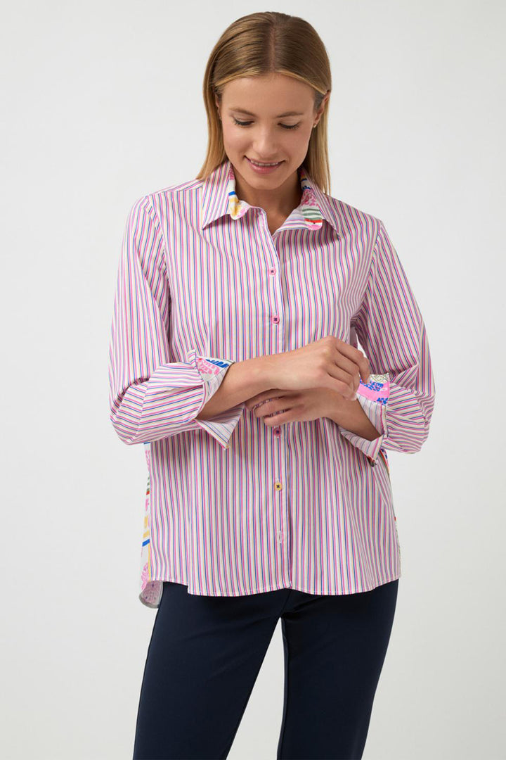 Bariloche Shirt Lorica Rose Pink Stripe - Shirley Allum Boutique