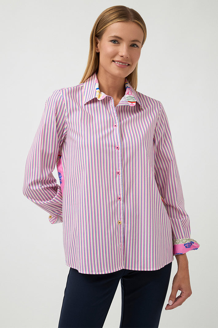 Bariloche Shirt Lorica Rose Pink Stripe - Shirley Allum Boutique