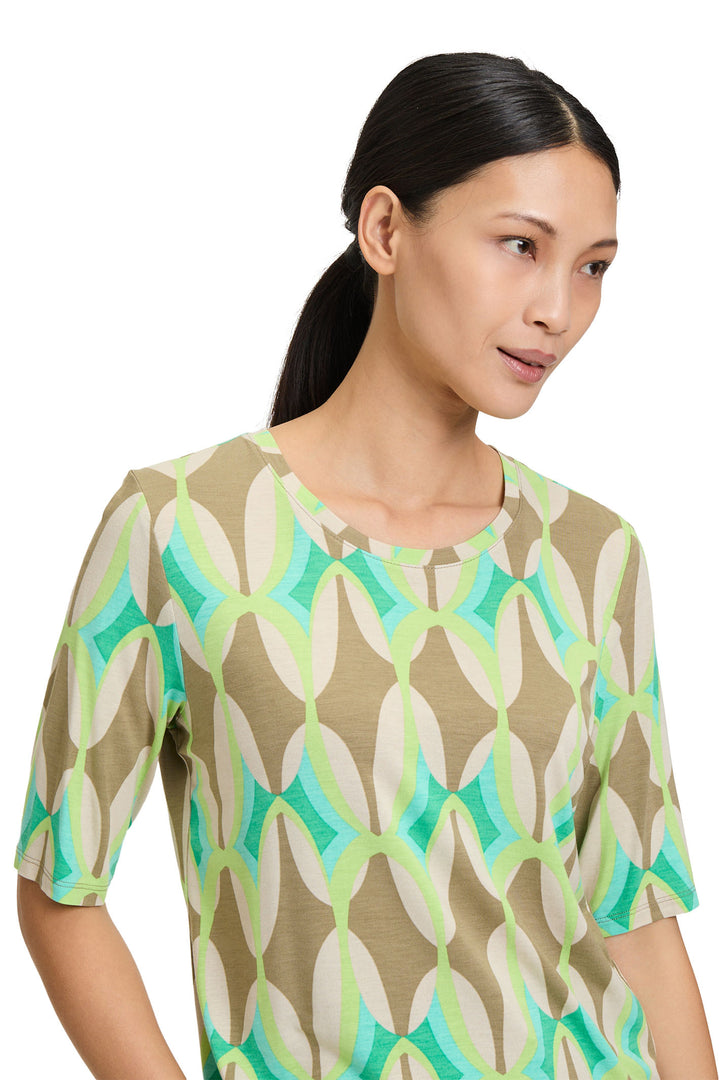 Betty Barclay T-Shirt Top Beige Print 2392 1174 5856 - Shirley Allum Boutique