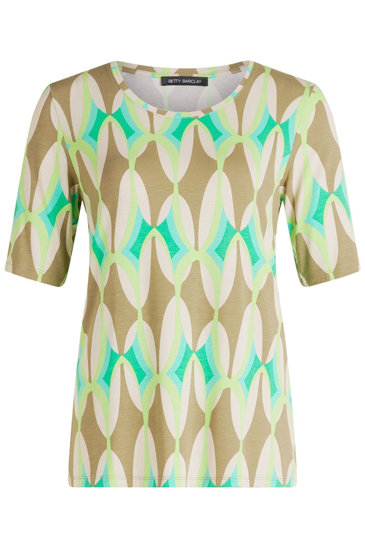 Betty Barclay T-Shirt Top Beige Print 2392 1174 5856 - Shirley Allum Boutique