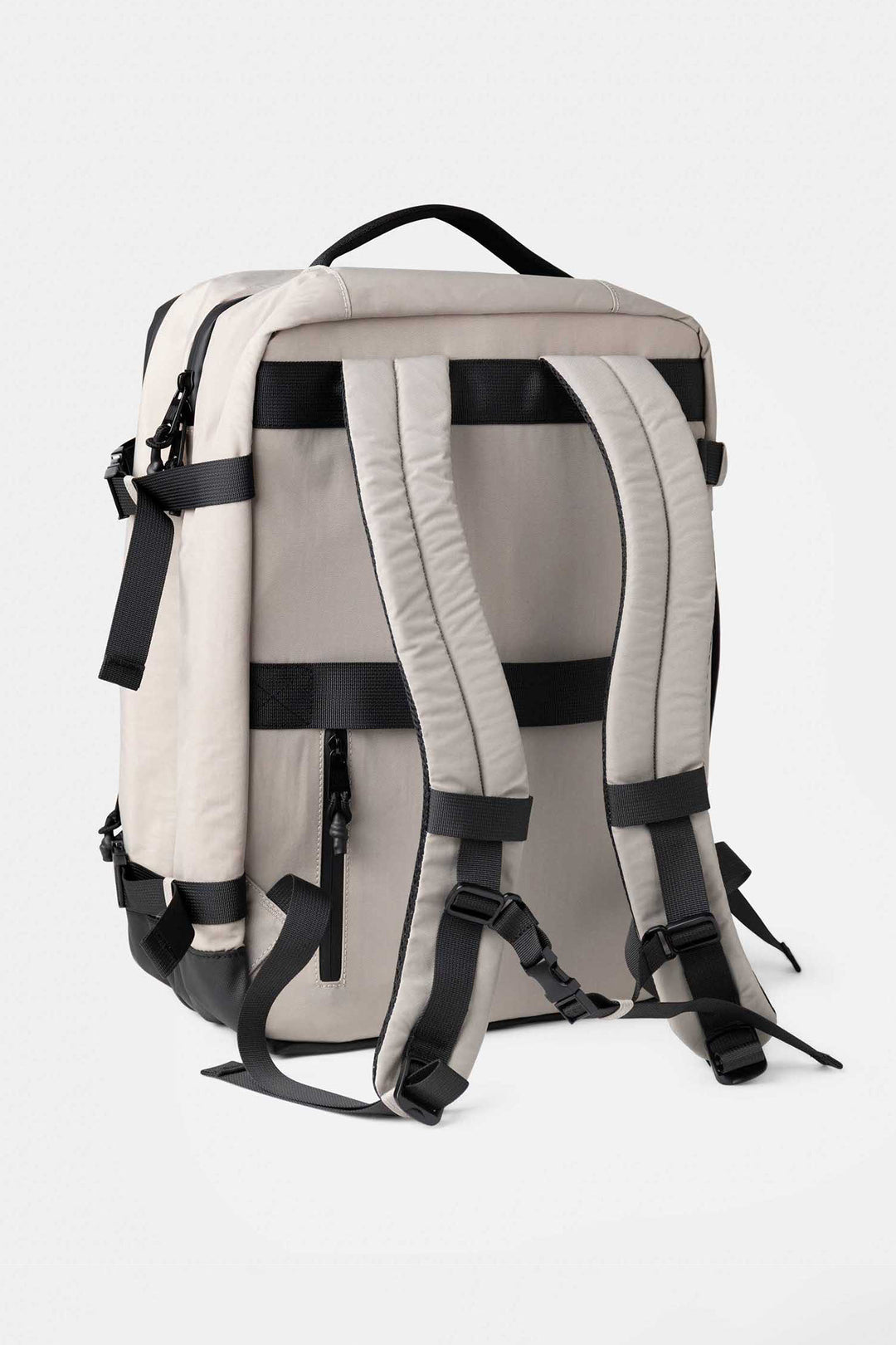 Biba Hanoi Taupe Beige Travel Backpack HAN2T, back view with padded straps