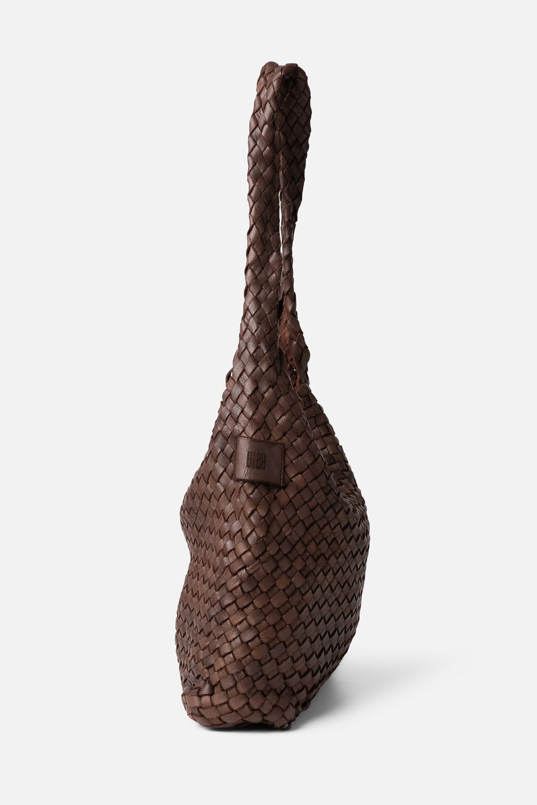 Biba Killen Dark Brown Woven Leather Hobo Shoulder Bag KIL1L, side view