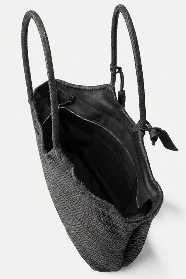 Biba Perkins Black Woven Leather Shoulder Bag PER9L, interior