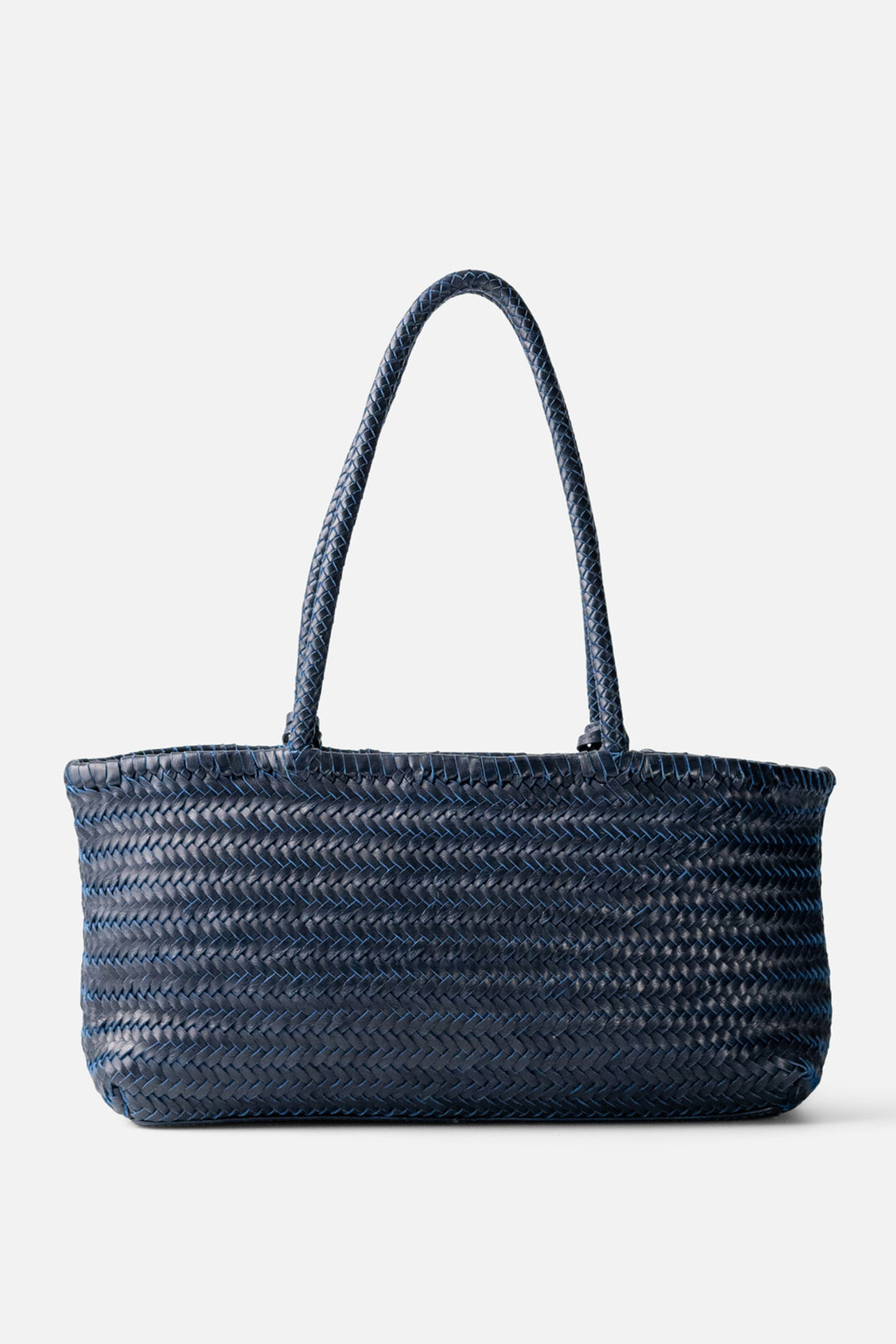 Biba Perkins Indigo Blue Woven Leather Shoulder Bag PER10L, back view