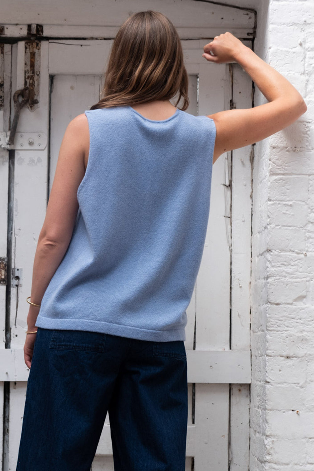 Bibico Arian Wool Jumper Tank Top Blue Melange - Shirley Allum Boutique