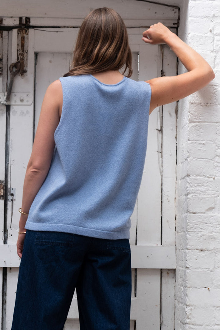 Bibico Arian Wool Jumper Tank Top Blue Melange - Shirley Allum Boutique