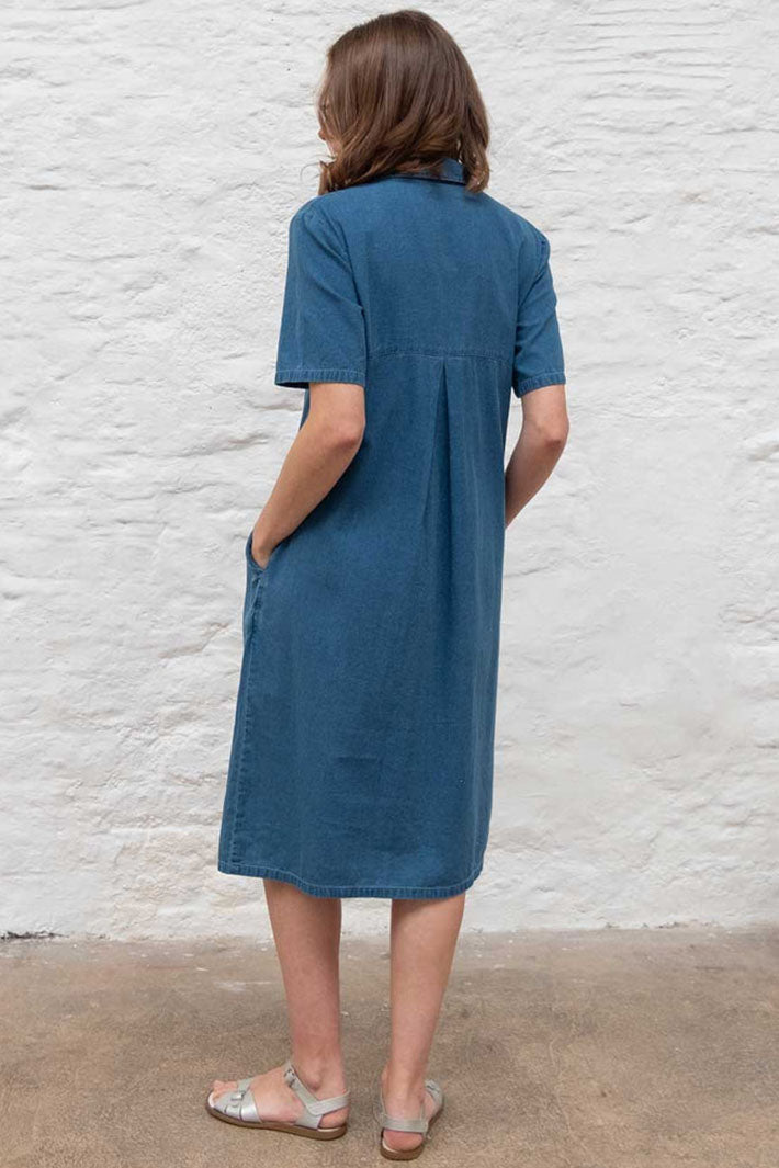 Bibico BA24WD011 Alexa Blue Textured Denim Cotton Dress - Shirley Allum Boutique