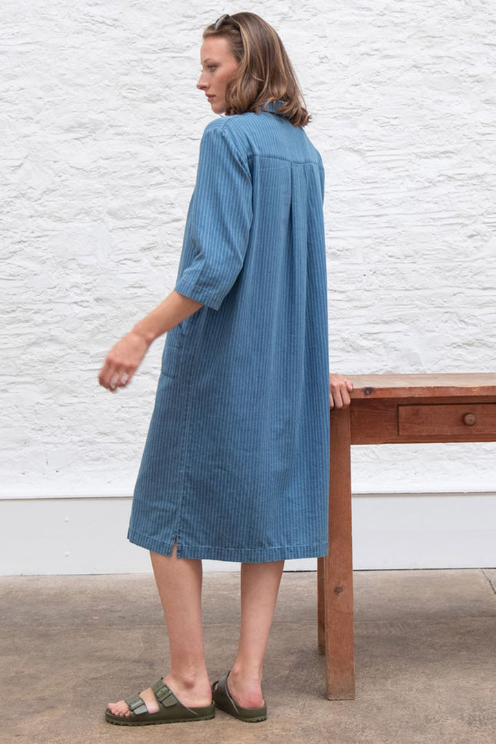 Bibico BS24WD001 Tara Blue Denim Stripe Shirt Dress - Shirley Allum Boutique