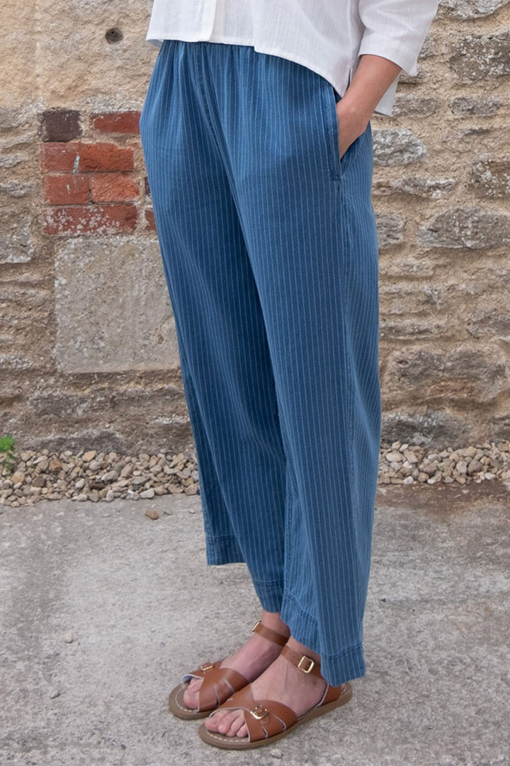 Bibico BS24WP002 Orla Denim Stripe Casual Trousers - Shirley Allum Boutique